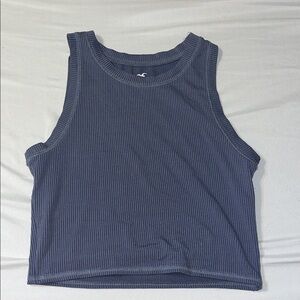 Hollister Gray Ribbed Crop Tank Top